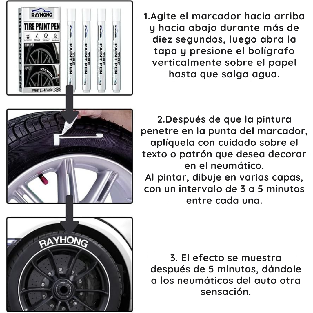 Paquete de 4 marcadores de pintura para llantas - Signature Wheels