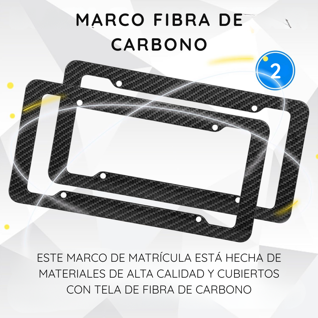 2 Marcos de Fibra de Carbono para Matricula de Auto - Carbon Shield