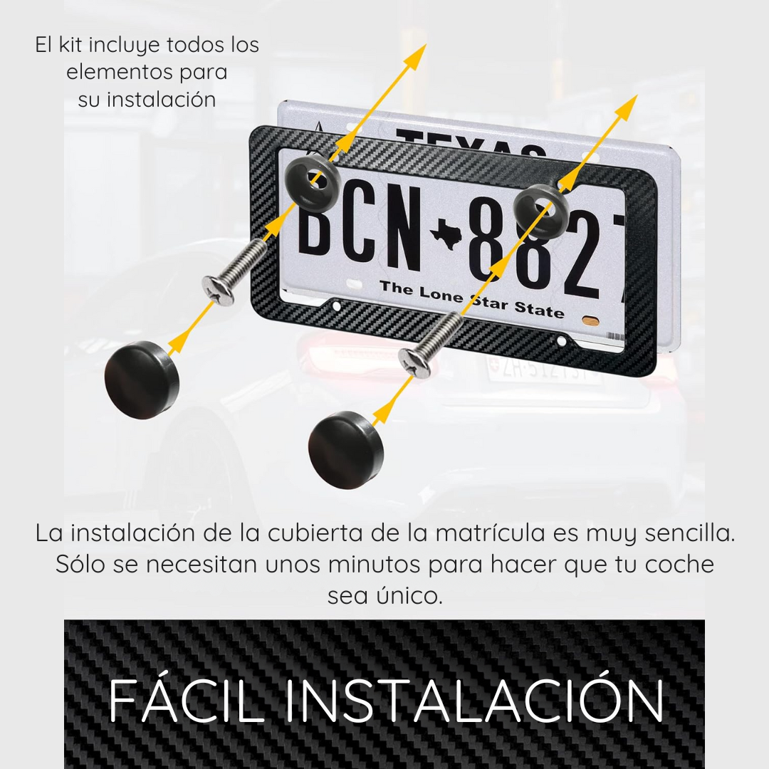 2 Marcos de Fibra de Carbono para Matricula de Auto - Carbon Shield