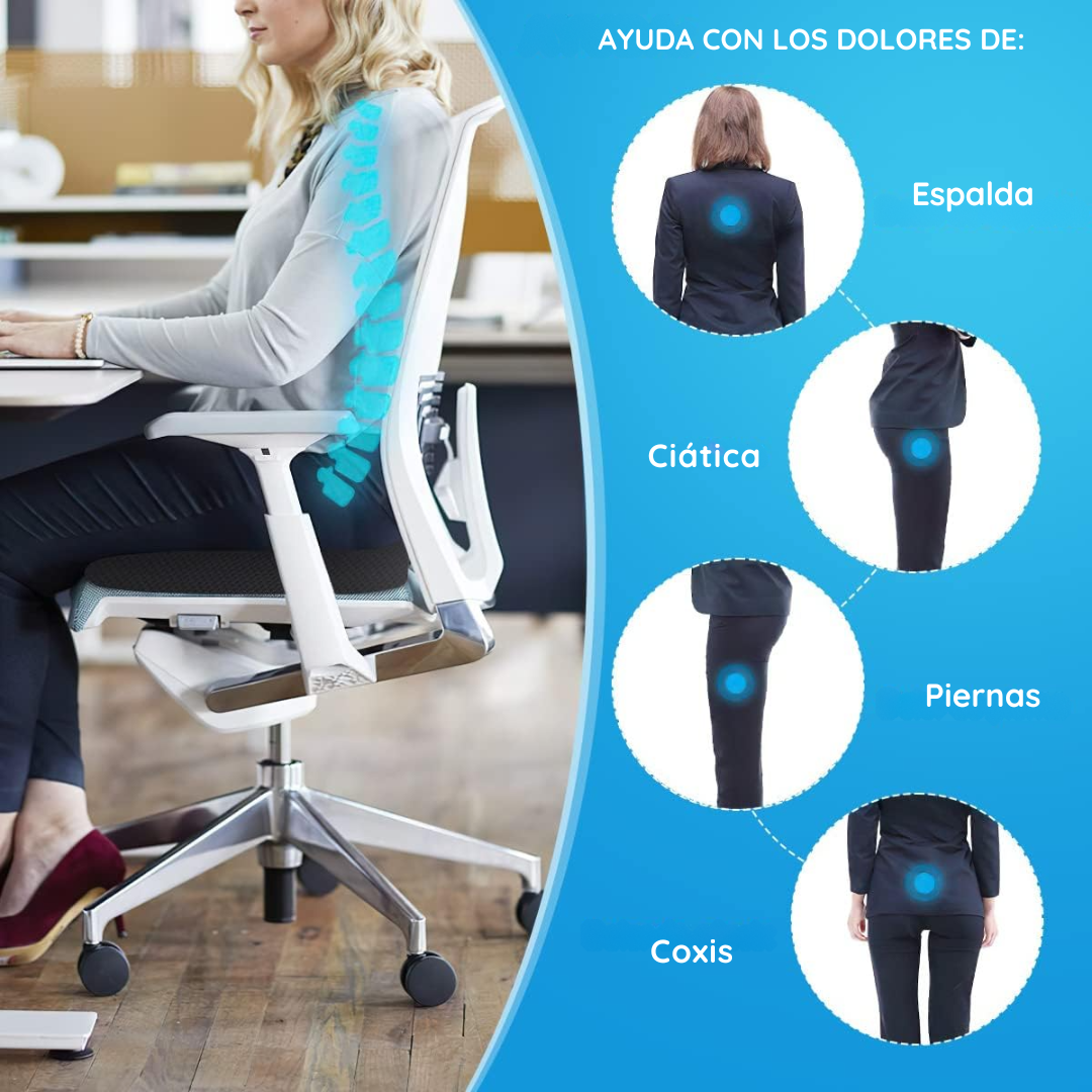Asiento Viscoelástico Ortopédico con Gel - GelCare Plus
