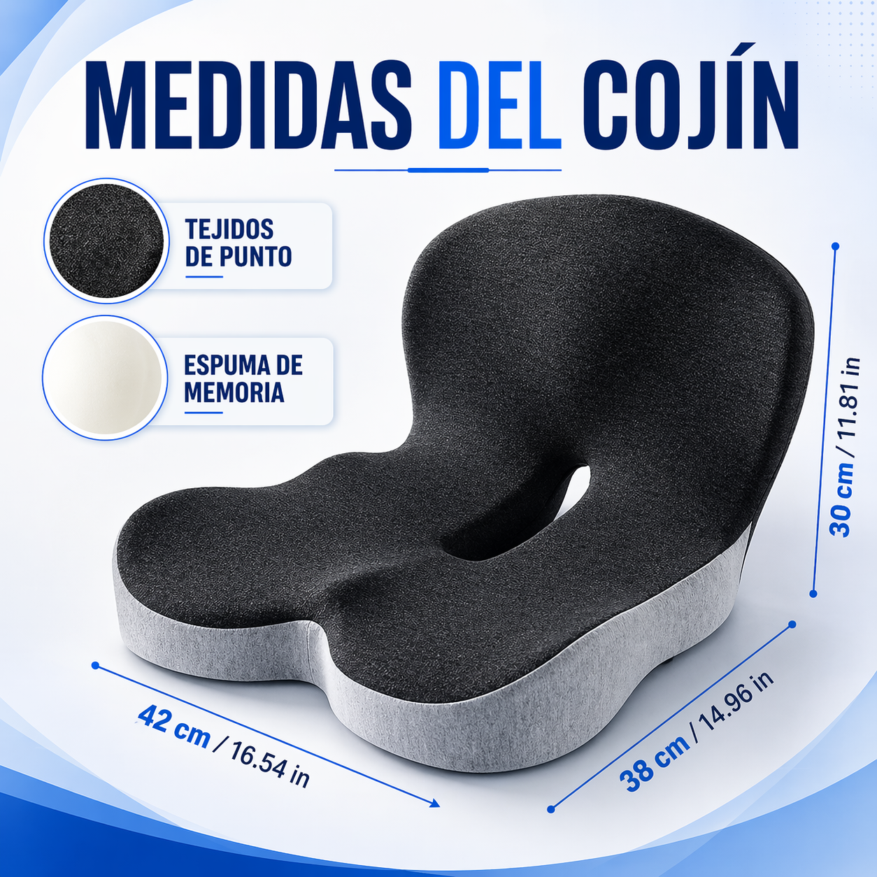 Cojin respaldar ortopédico ergonómico - LumbarMax