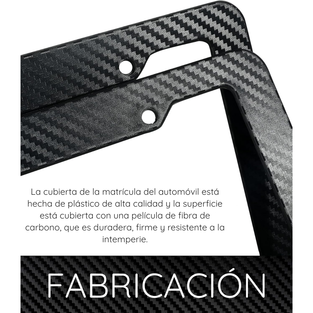 2 Marcos de Fibra de Carbono para Matricula de Auto - Carbon Shield