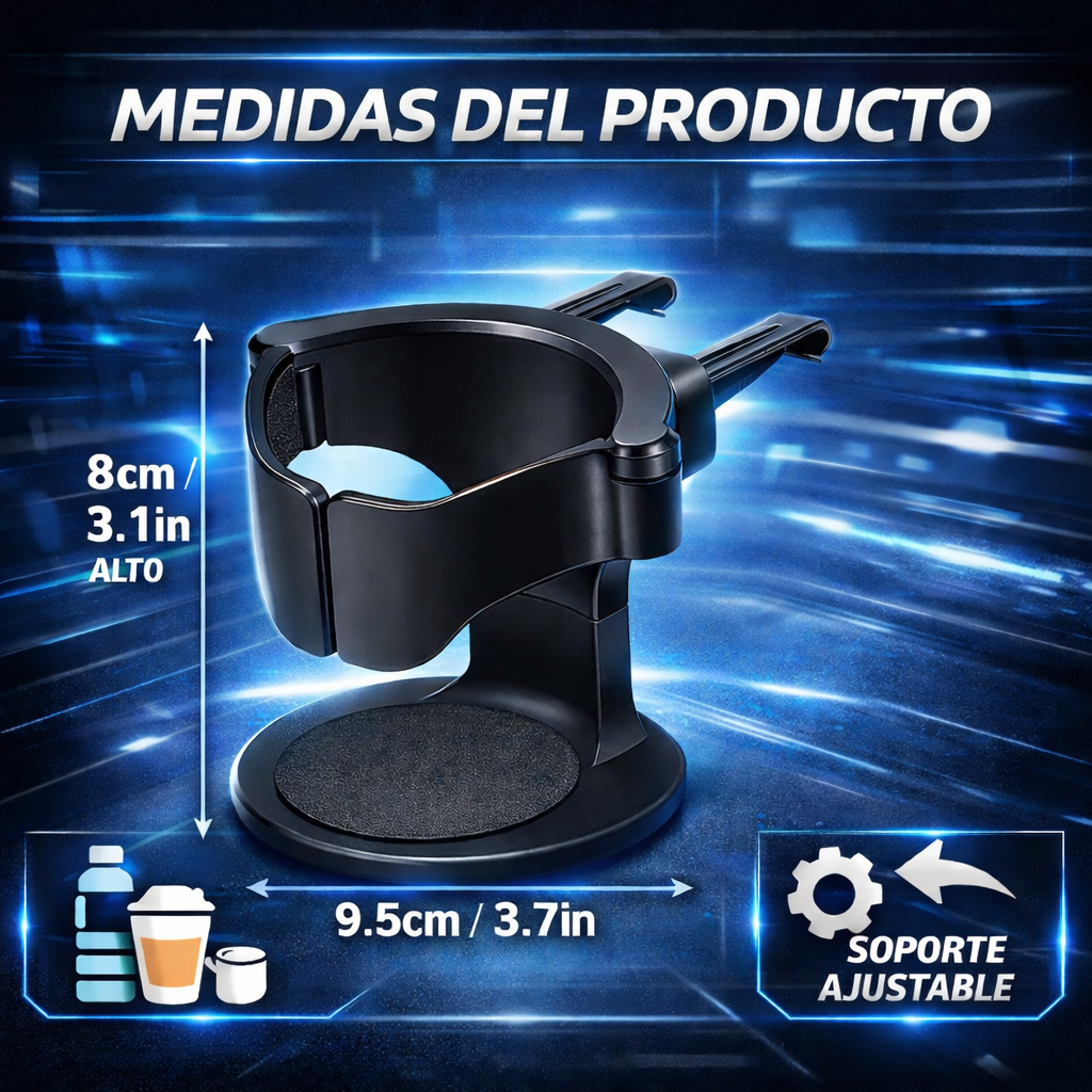 Soporte porta botellas ajustable para autos PLUS