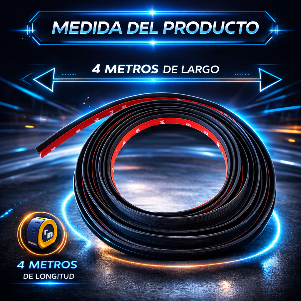 TIRA DE SELLADO ANTI RUIDO EN FORMA DE V PARA AUTO