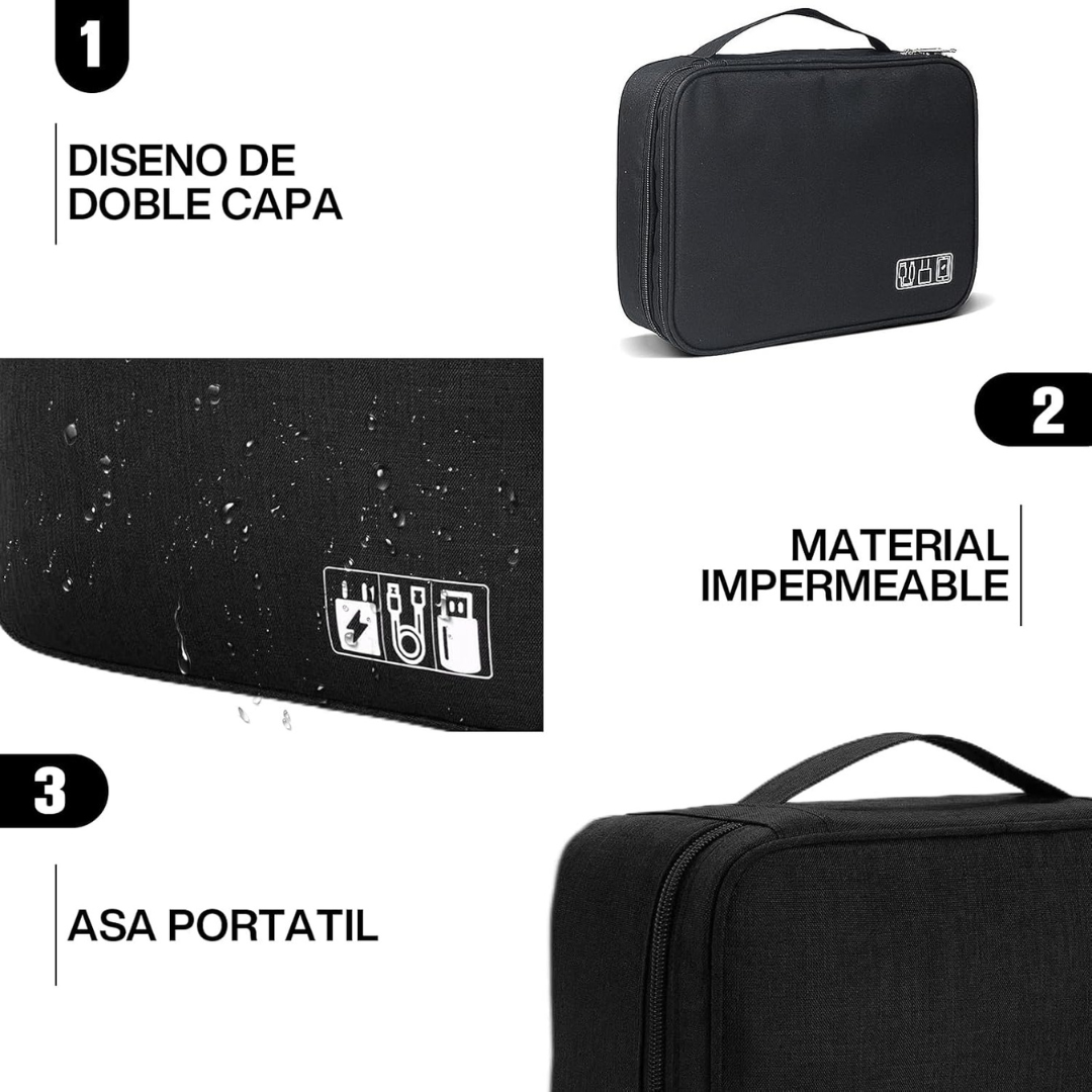 Organizador para Cables Bolsa de Almacenamiento de doble compartimiento - CASE PRO