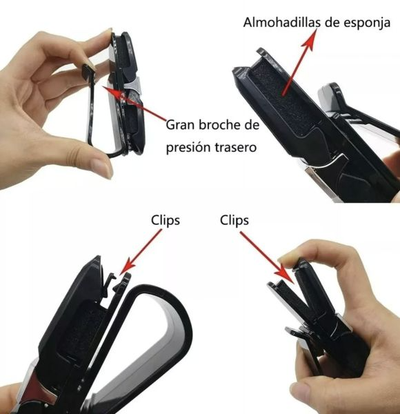 Clip porta lentes para Visera de autos