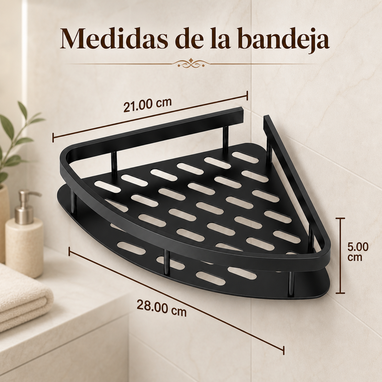 ESQUINERO ESTANTE ORGANIZADOR DE ACERO PARA BAÑO - 1 UNIDAD