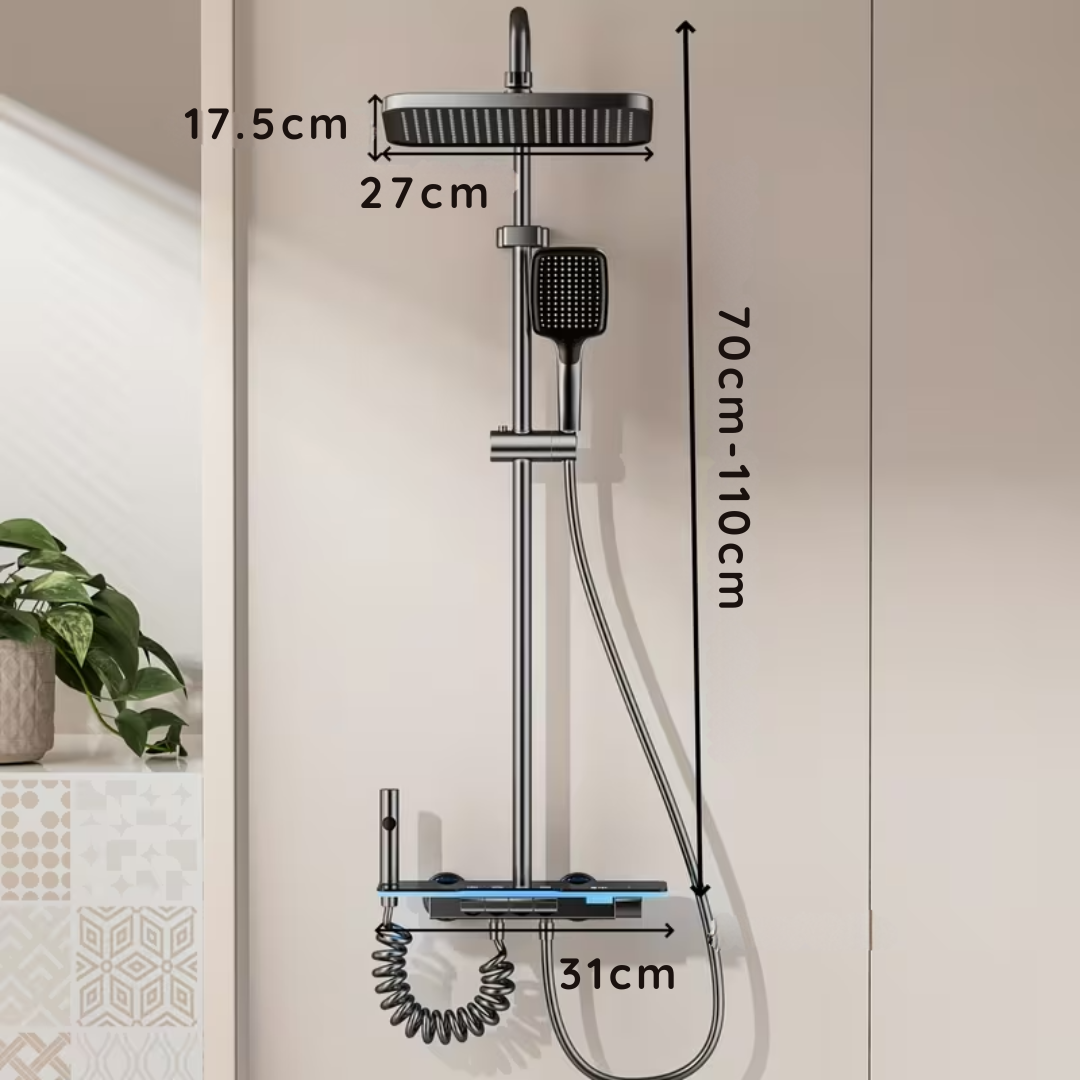 Sistema De Ducha De Lujo Con Luces y Pantalla Digital - LuxCascade Pro