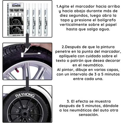 Paquete de 4 marcadores de pintura para llantas - Signature Wheels