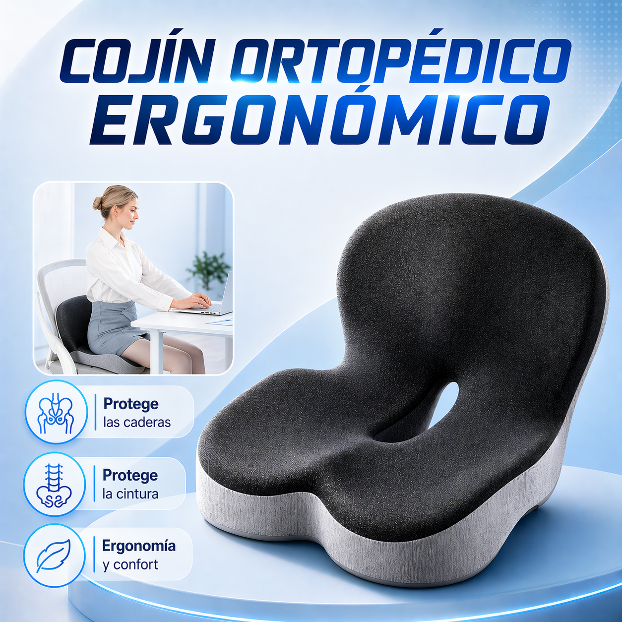 Cojin respaldar ortopédico ergonómico - LumbarMax