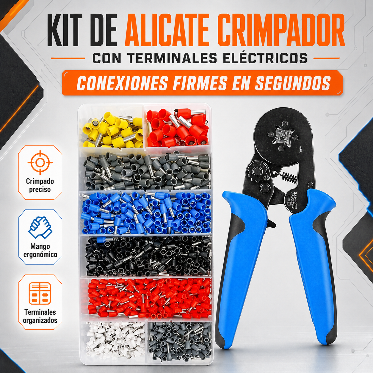 ALICATE CRIMPADOR HEXAGONAL DE TERMINALES ELECTRICAS - CRIMP X