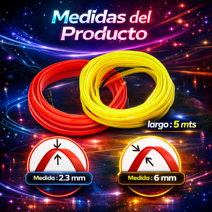 LUCES LED NEON PARA INTERIOR DE AUTO DE 5 METROS CON ESPATULA - NEON DRIVE