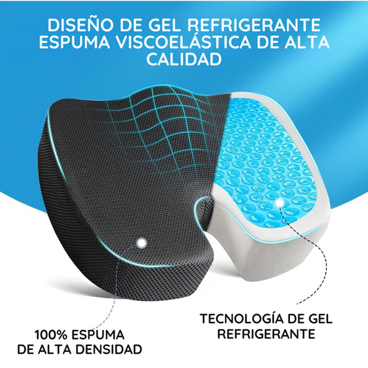 Asiento Viscoelástico Ortopédico con Gel - GelCare Plus