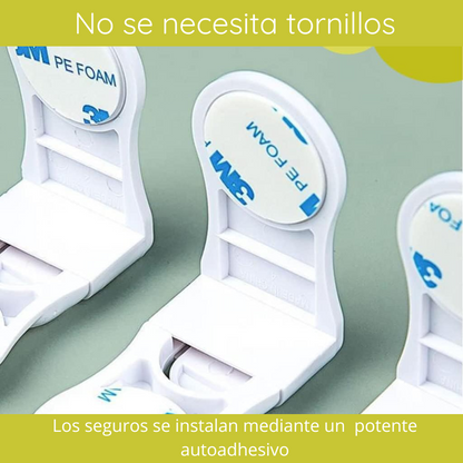 5 Seguros para Puertas Cajones Multiuso Forma En L - SmartLock