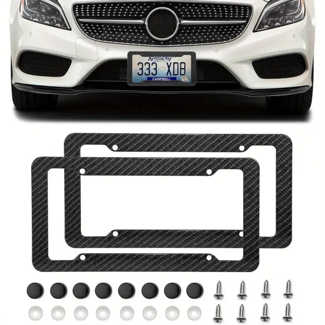 2 Marcos de Fibra de Carbono para Matricula de Auto - Carbon Shield