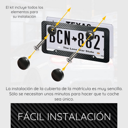 2 Marcos de Fibra de Carbono para Matricula de Auto - Carbon Shield