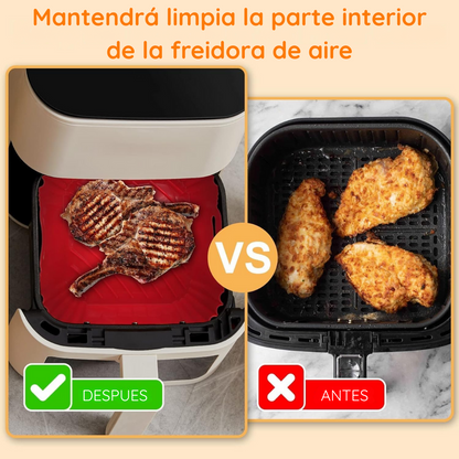 Pack 3 Bandejas Cuadradas de Silicona para Freidora de Aire - AirTray Pro
