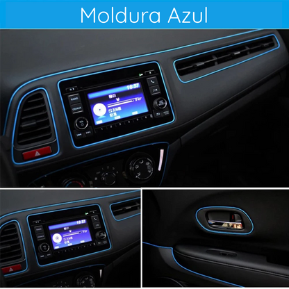 Tira Moldura Decorativa para Interior de Autos + Espátula - GlowLine