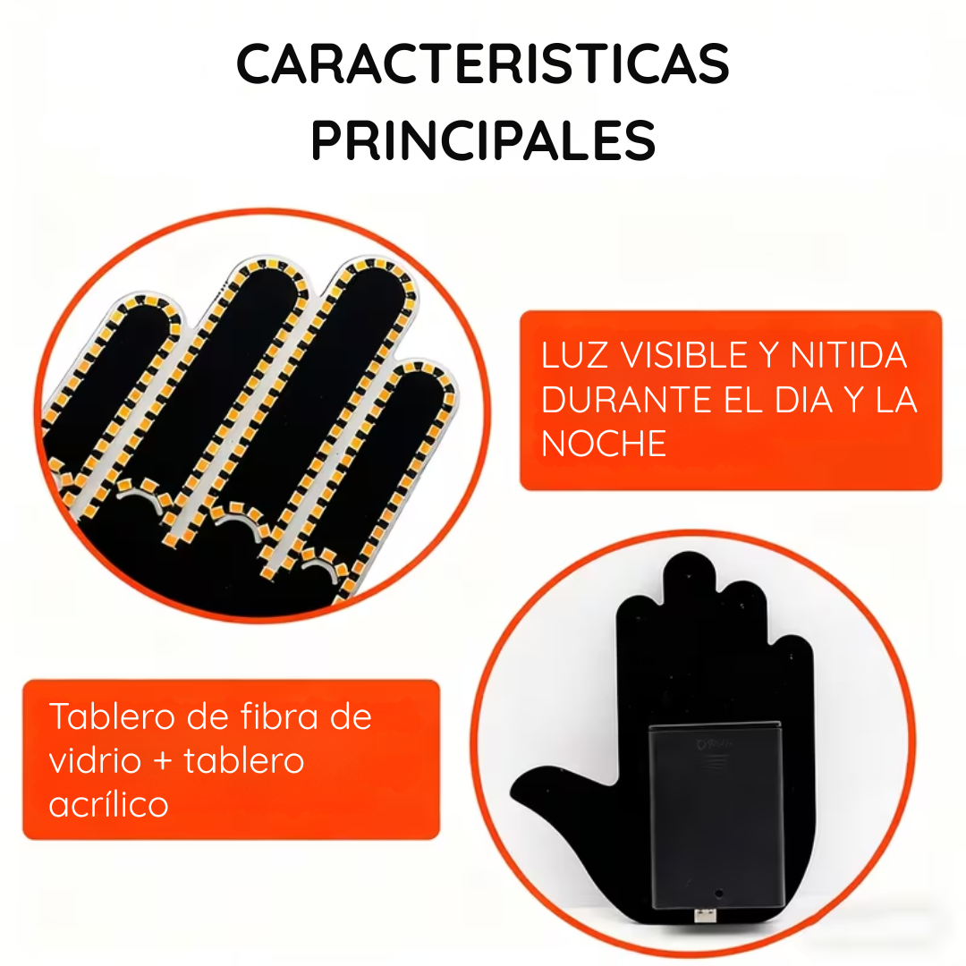 SEÑAL DE MANO LED PARA AUTOS -  LUMI HAND