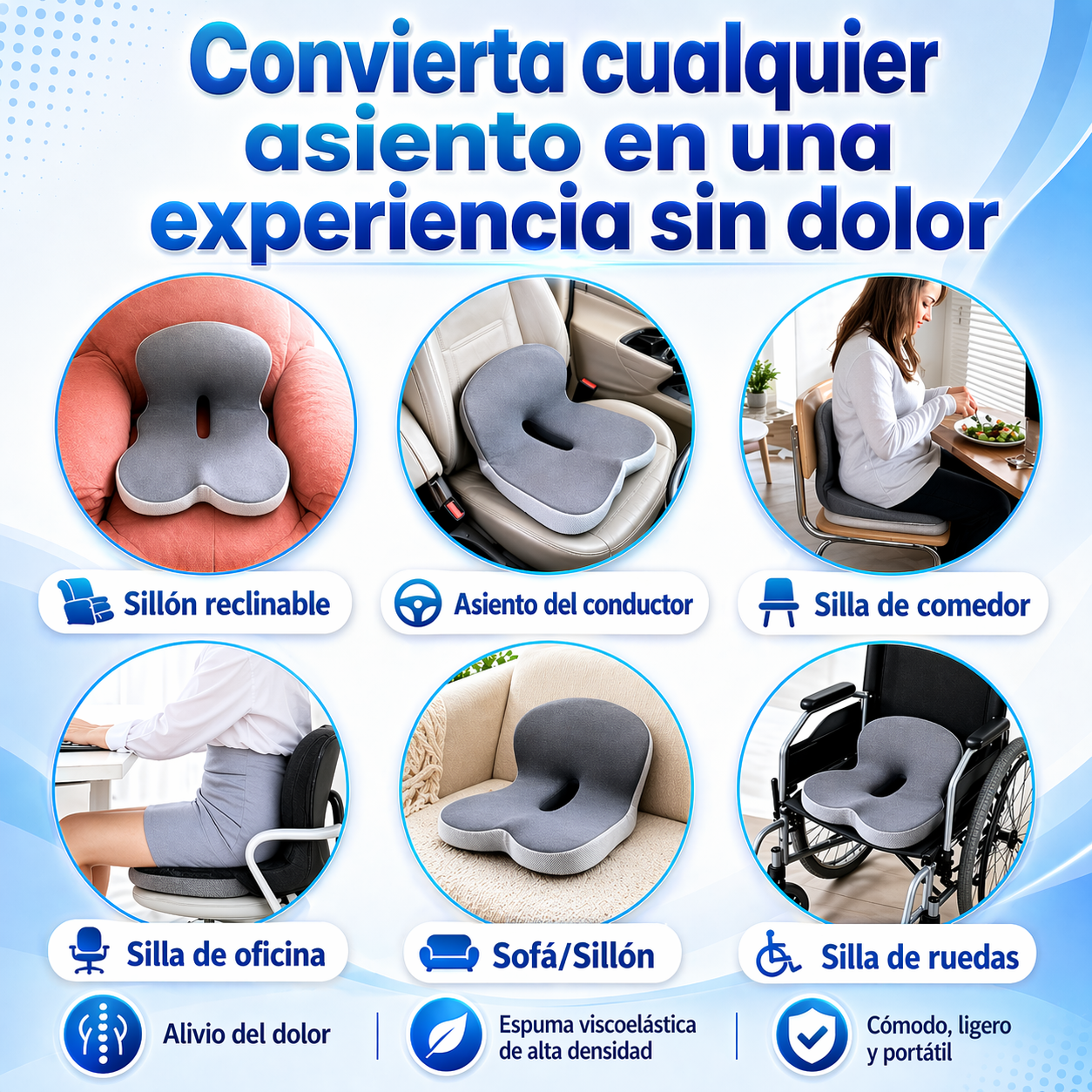 Cojin respaldar ortopédico ergonómico - LumbarMax