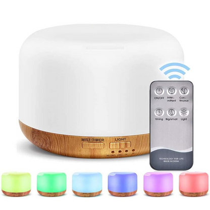Humidificador Difusor De Aroma con Luces LED - HydroLuxe Bamboo