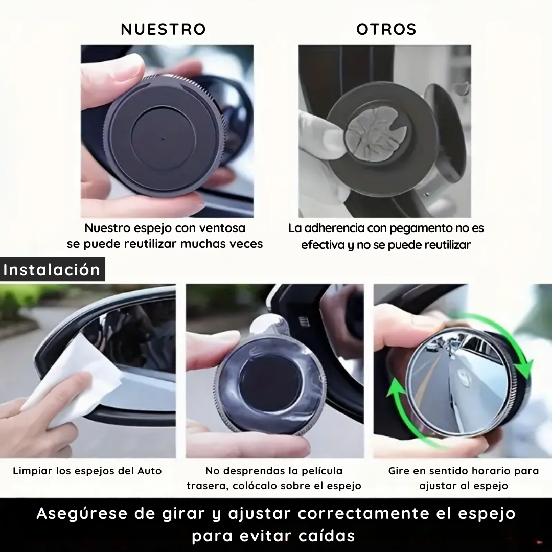 Espejo Retrovisor 360 Grados Punto Ciego x 2 - SmartView
