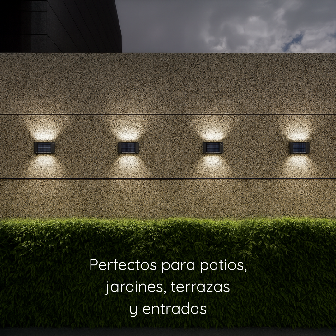 Pack 2 Lamparas Solar LED Decorativas de pared - Premium SolarGlow