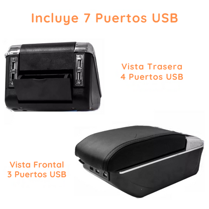 Apoya Brazos Universal para Auto con 7 Puertos Usb y Portavaso - RoadLink Station