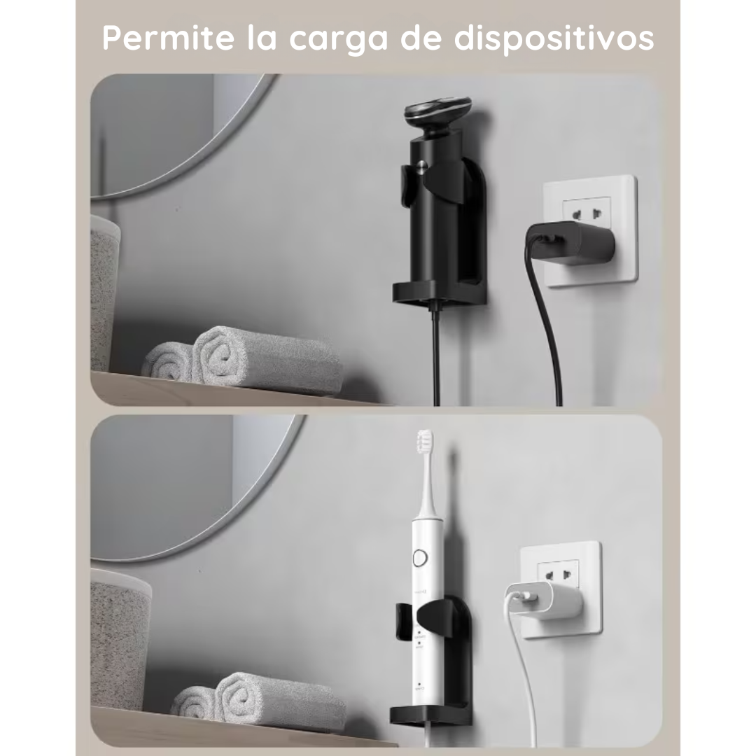 Soporte Adhesivo De Pared Para Afeitador Y Cepillo Eléctrico- Pack de 2 und