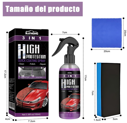 Recubrimiento cerámico en Spray 100 ml para autos 3 en 1 - PREMIUM