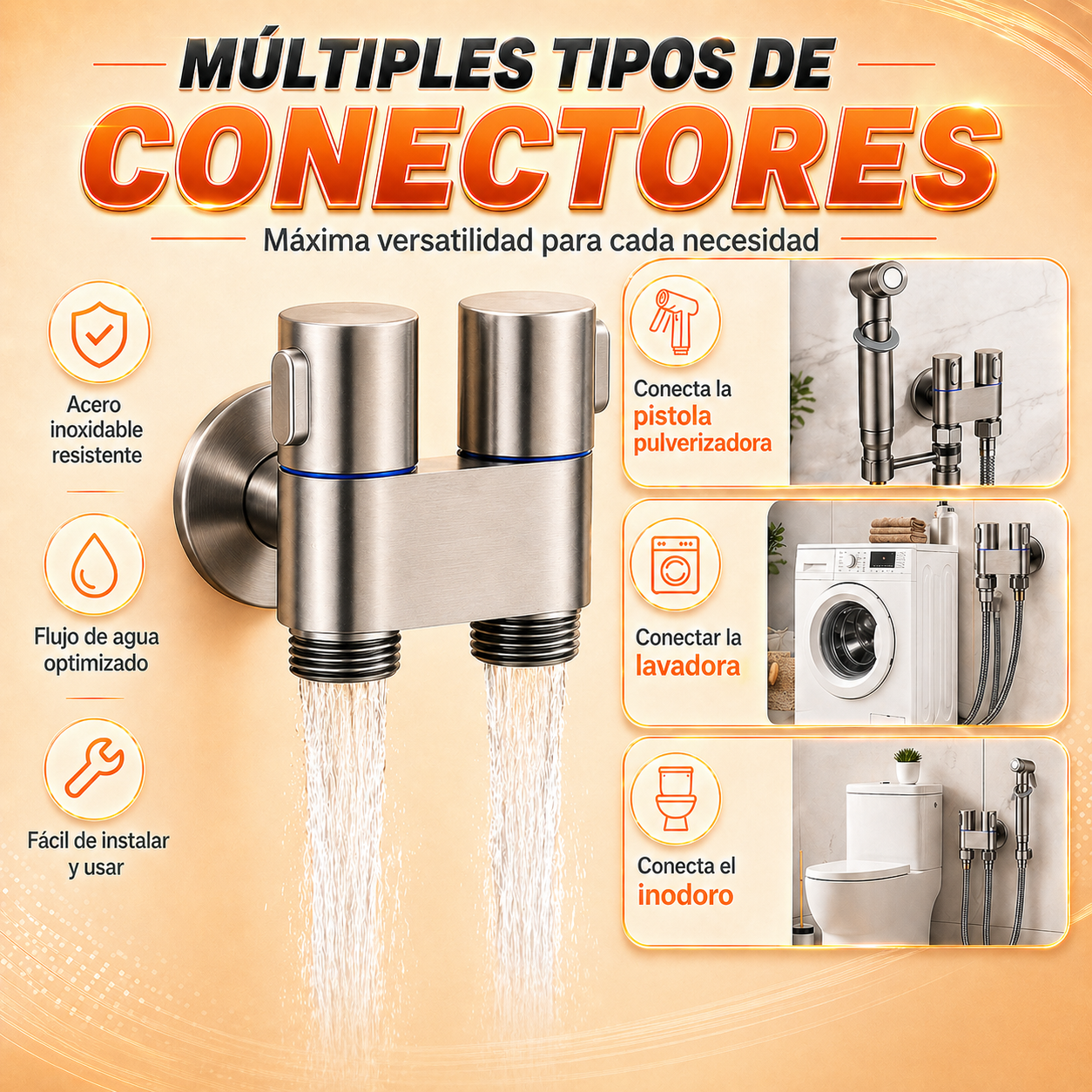 Ducha Bidet Para Inodoro de Acero Inoxidable - Regador y Limpieza