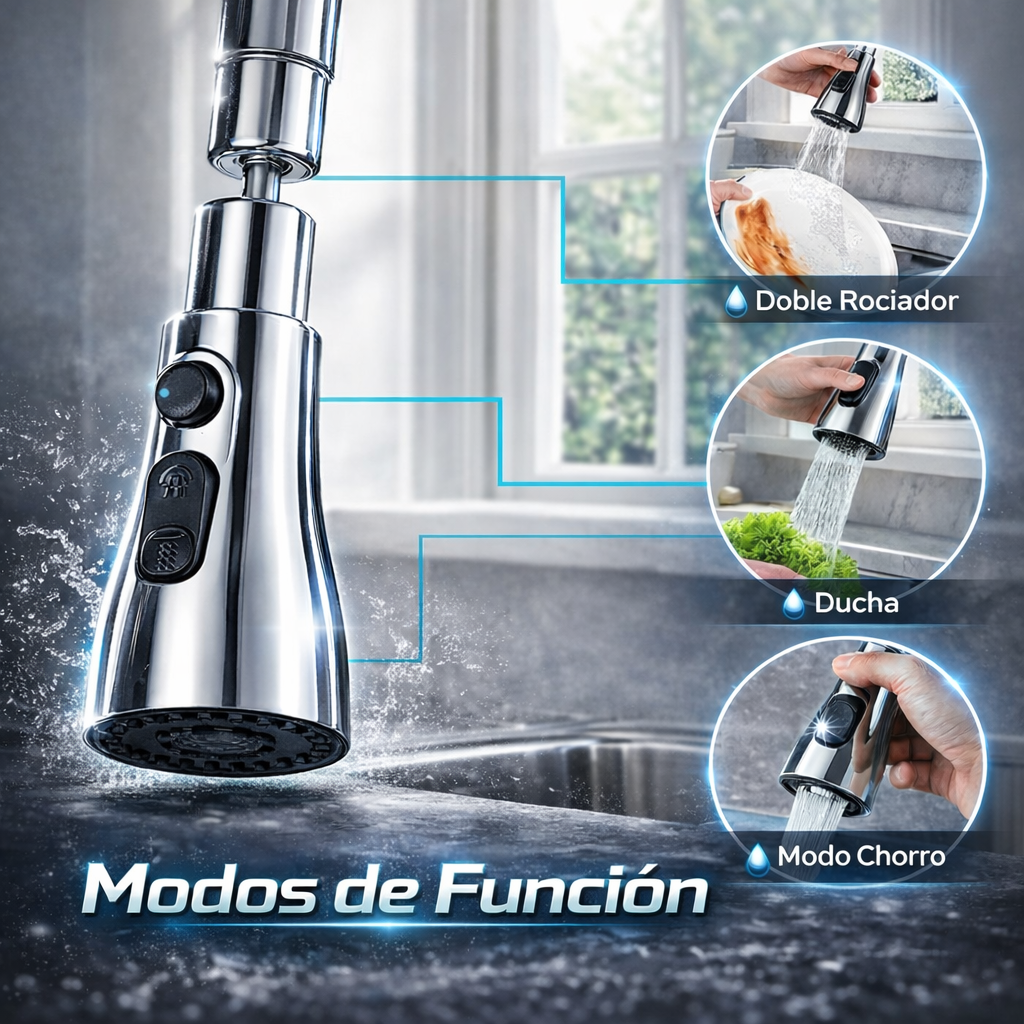 Adaptador Extensor Giratorio Para Grifo - HydroFlex PRO