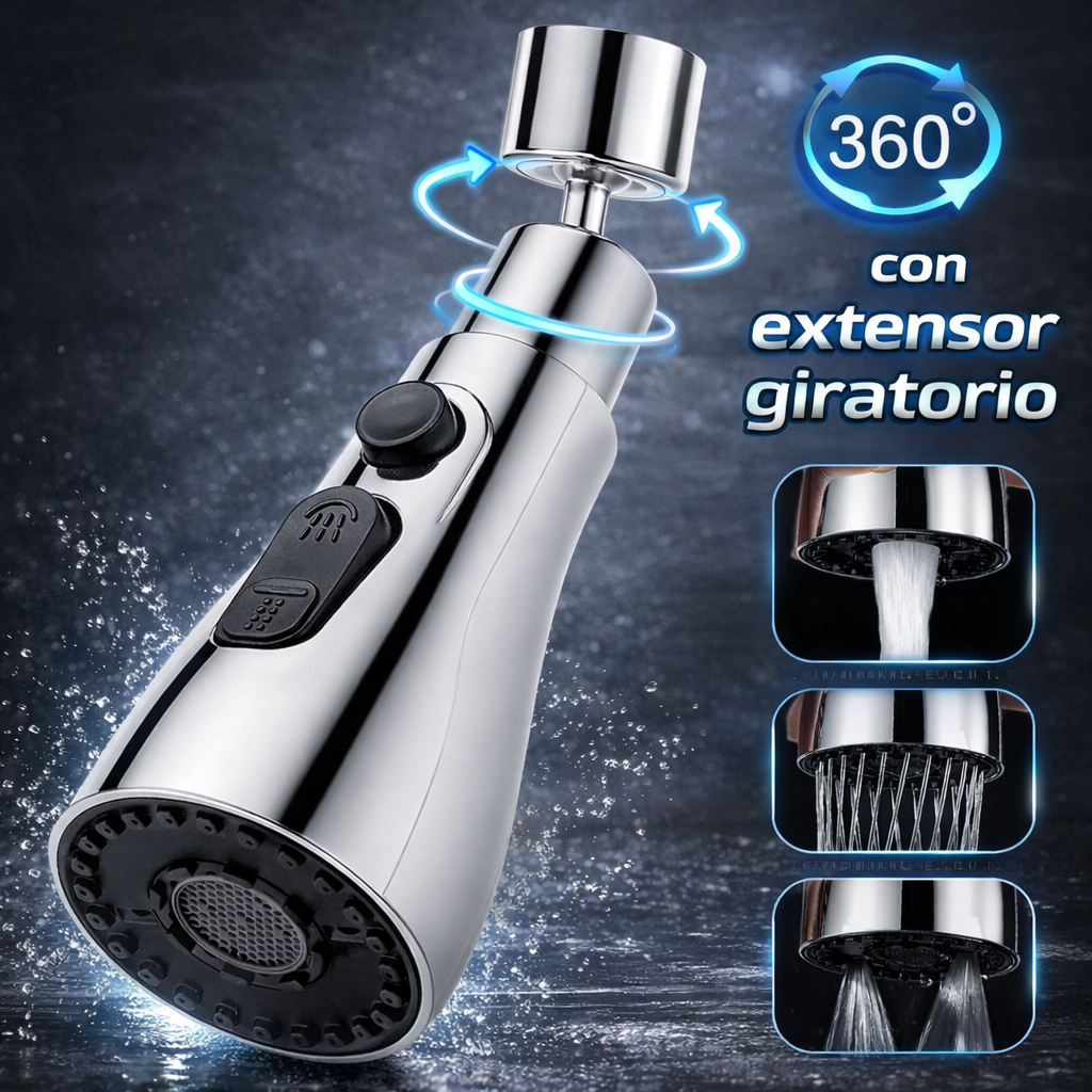 Adaptador Extensor Giratorio Para Grifo - HydroFlex PRO