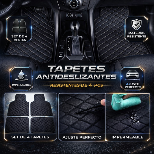 Juego De Tapetes Negros Universales 4 Pzas - CleanDrive Max