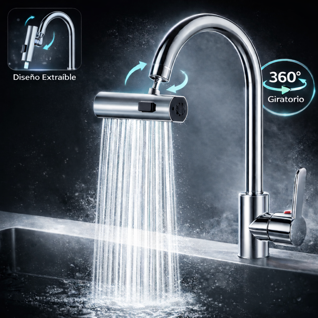 Adaptador de Grifo 360° Multifuncional 4 Salidas - PREMIUM