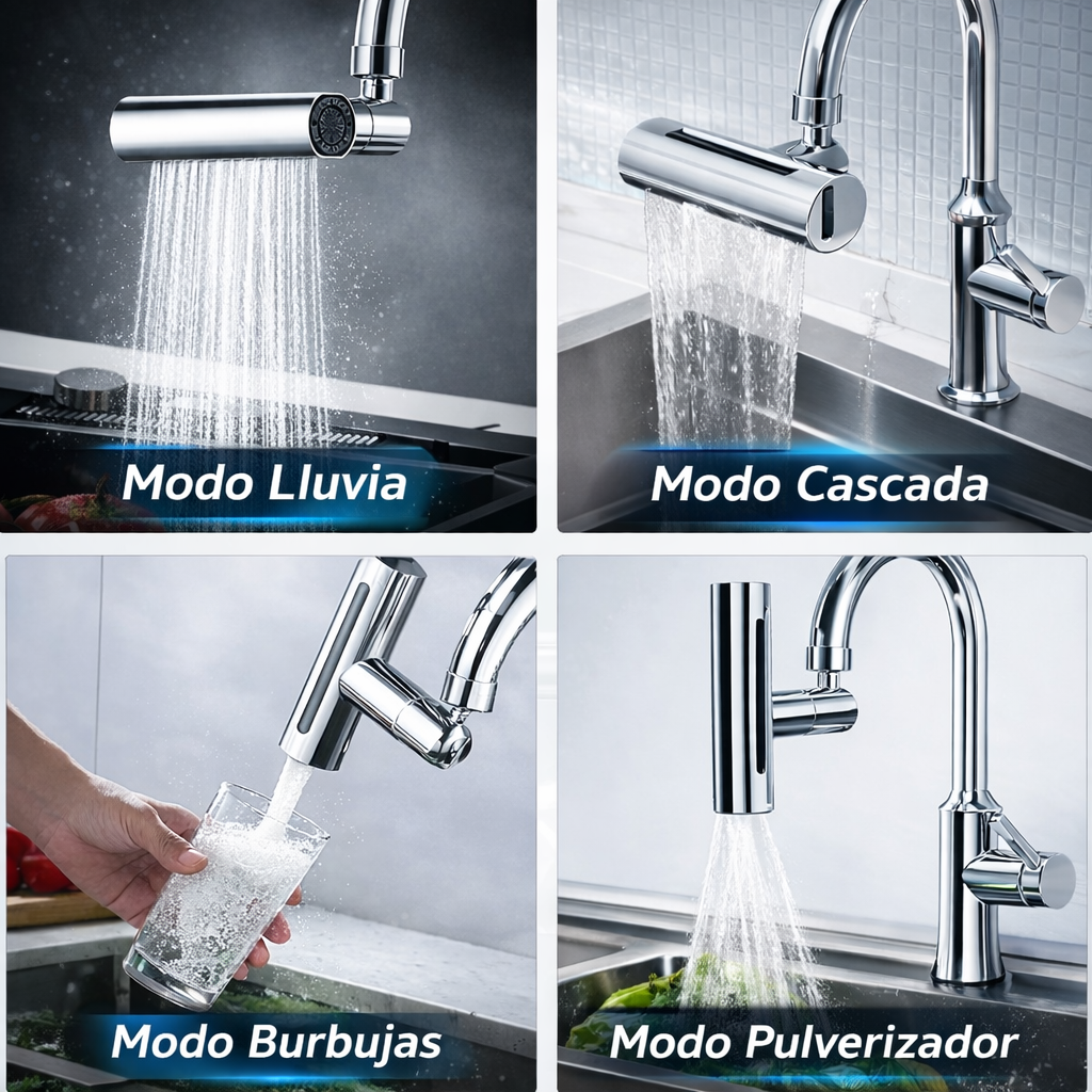 Adaptador de Grifo 360° Multifuncional 4 Salidas - PREMIUM