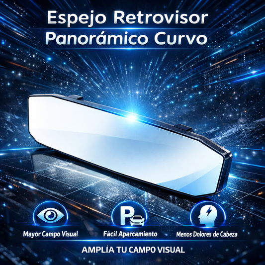 Espejo Retrovisor Grande Panorámico Antirreflejo Para Autos - VisionPro