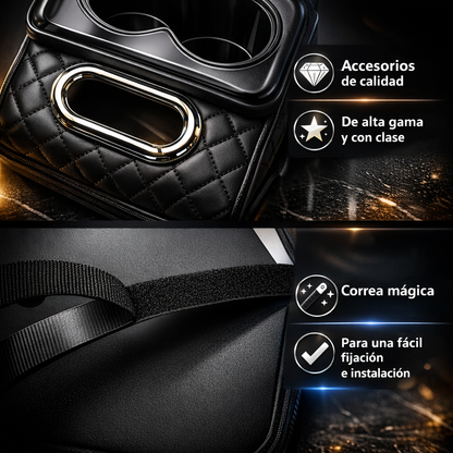 Apoyabrazos Para Autos Con Porta Botellas y Tisúes - ComfortMate 3en1