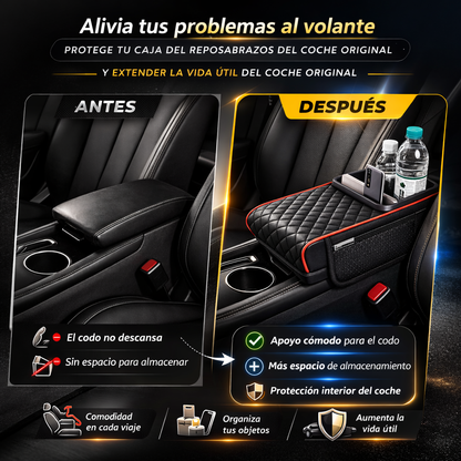 Apoyabrazos Para Autos Con Porta Botellas y Tisúes - ComfortMate 3en1