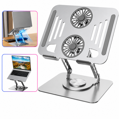 Soporte Aluminio Cooler para Laptop de 360° - Vortex 360°