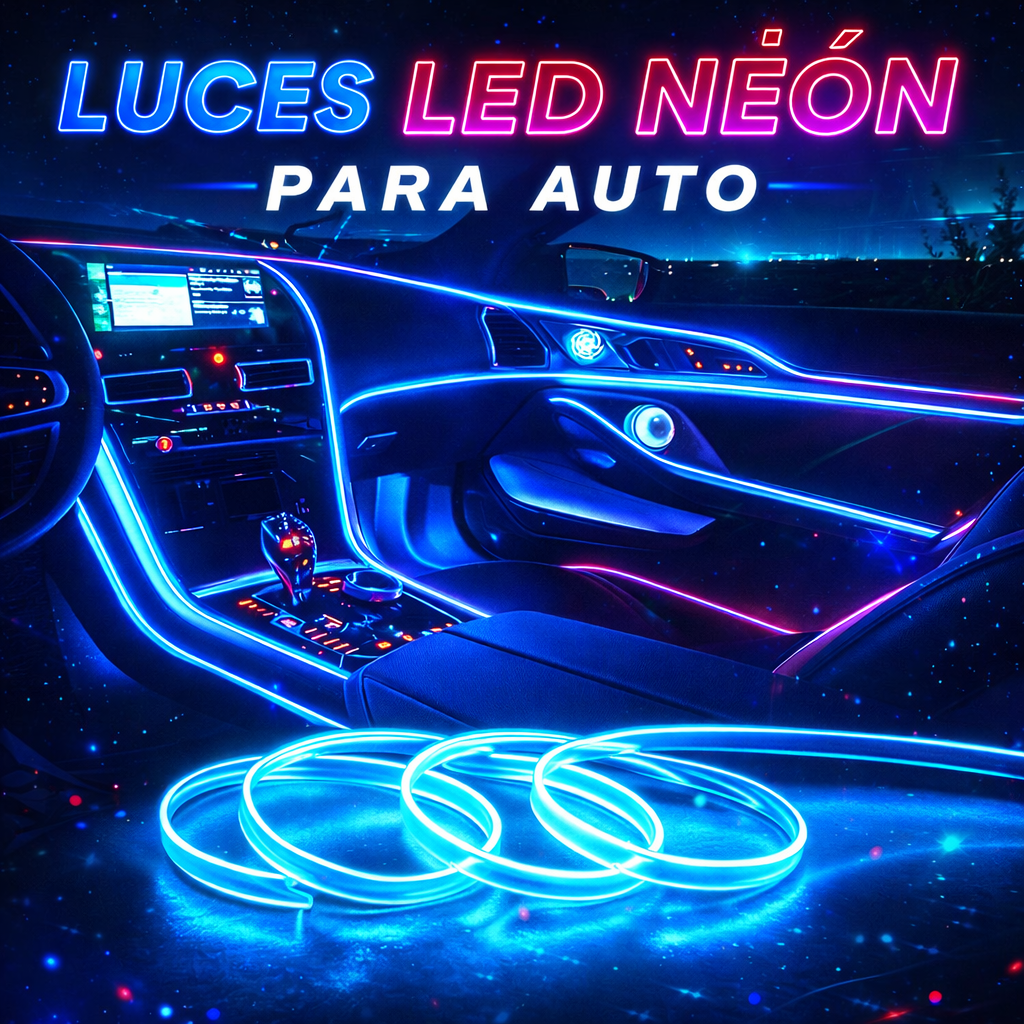 LUCES LED NEON PARA INTERIOR DE AUTO DE 5 METROS CON ESPATULA - NEON DRIVE