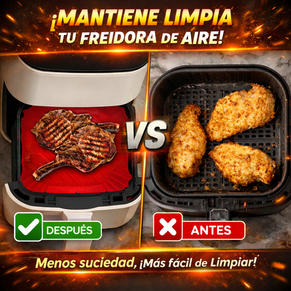 Pack 3 Bandejas Cuadradas de Silicona para Freidora de Aire - AirTray Pro