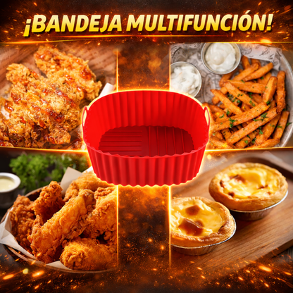 Pack 3 Bandejas Cuadradas de Silicona para Freidora de Aire - AirTray Pro