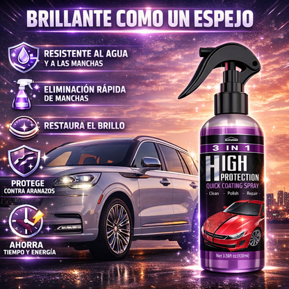 Recubrimiento cerámico en Spray 100 ml para autos 3 en 1 - PREMIUM