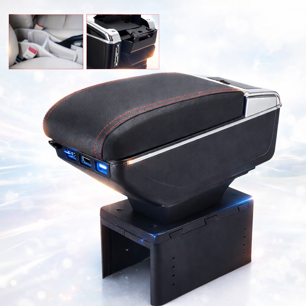 Apoya Brazos Universal para Auto con 7 Puertos Usb y Portavaso - RoadLink Station