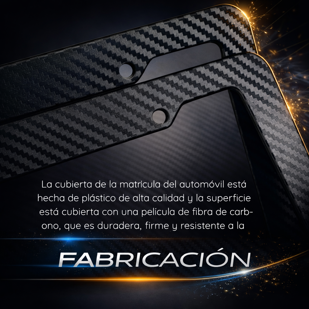 2 Marcos de Fibra de Carbono para Matricula de Auto - Carbon Shield