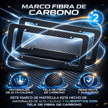 2 Marcos de Fibra de Carbono para Matricula de Auto - Carbon Shield