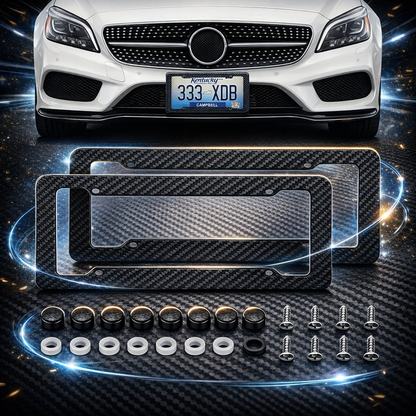 2 Marcos de Fibra de Carbono para Matricula de Auto - Carbon Shield