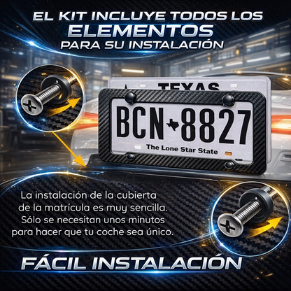 2 Marcos de Fibra de Carbono para Matricula de Auto - Carbon Shield