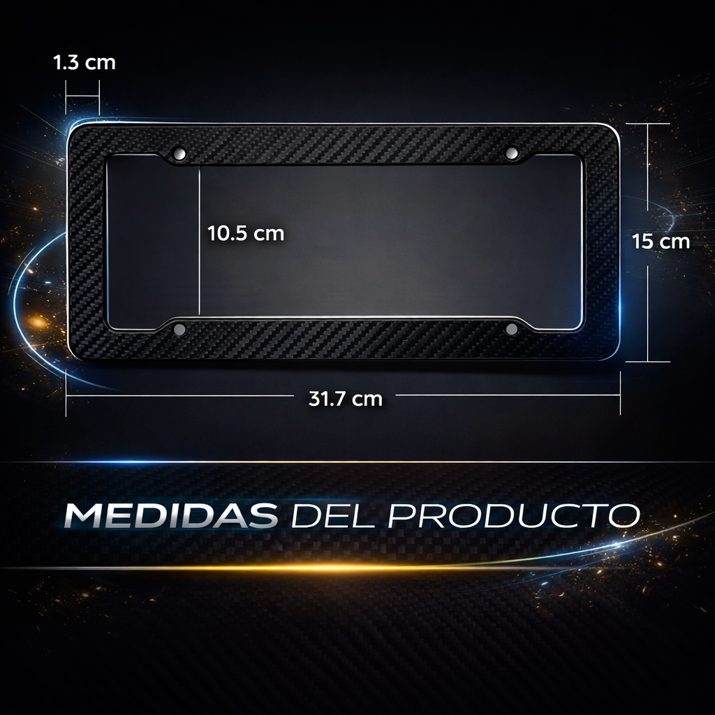 2 Marcos de Fibra de Carbono para Matricula de Auto - Carbon Shield